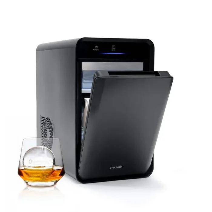 10.5 in. Countertop Craft Whiskey Cocktail Ice Ball Maker 5 lbs. Per Day, Black Stainless Steel