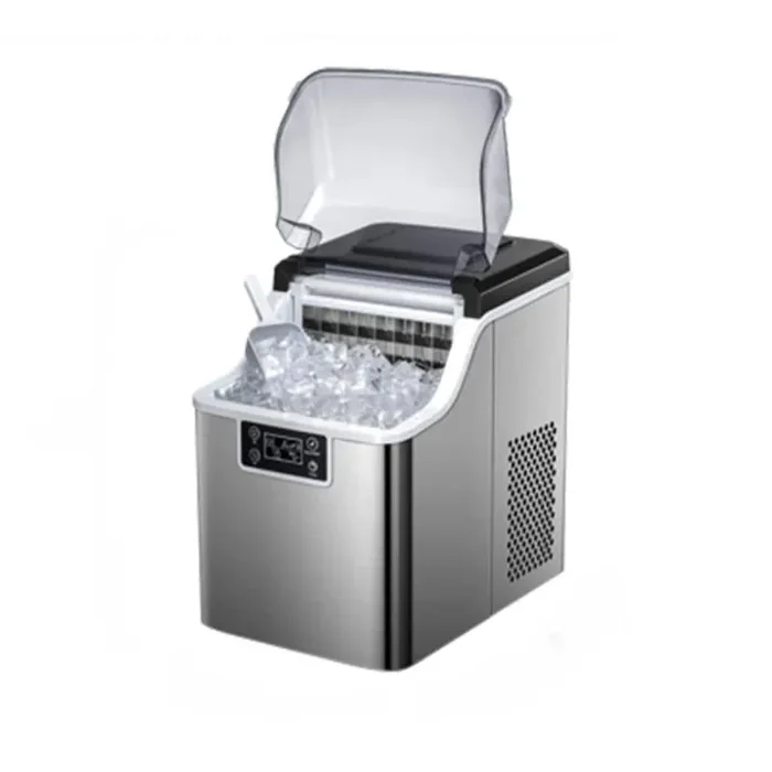 10 in. 44 lb. Daily Production Chewable Ice Cube Countertop or Freestanding Ice Maker in Silver