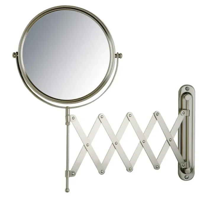 16 in. x 9 in. Wall Mount Makeup Mirror in Matte Nickel