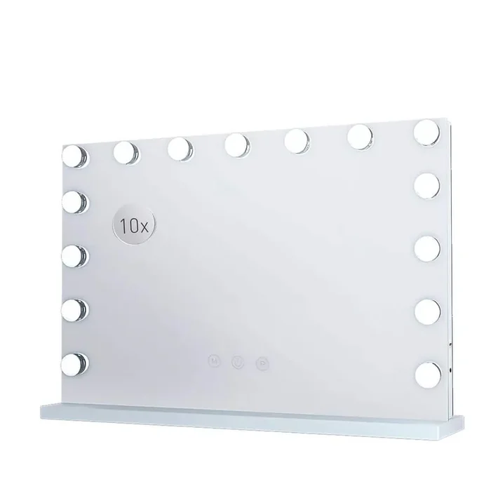 23 in. W x 18 in. H Rectangular Frameless Tabletop Bathroom Vanity Mirror in White with LED Dimmable
