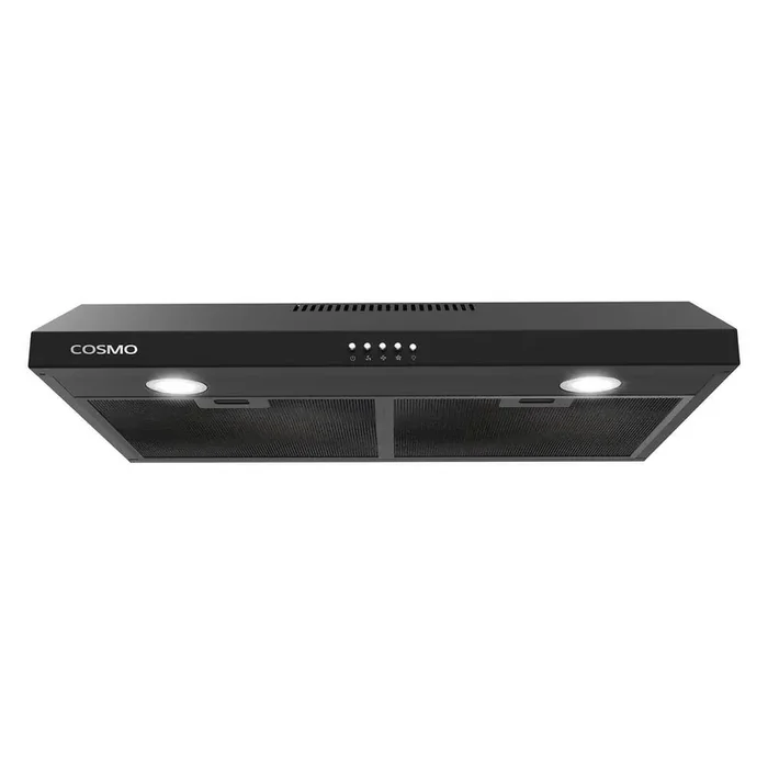 30 in. Delta Collection Ducted Under Cabinet Range Hood, Button Controls, Reusable Filters, LED Lights in Matte Black