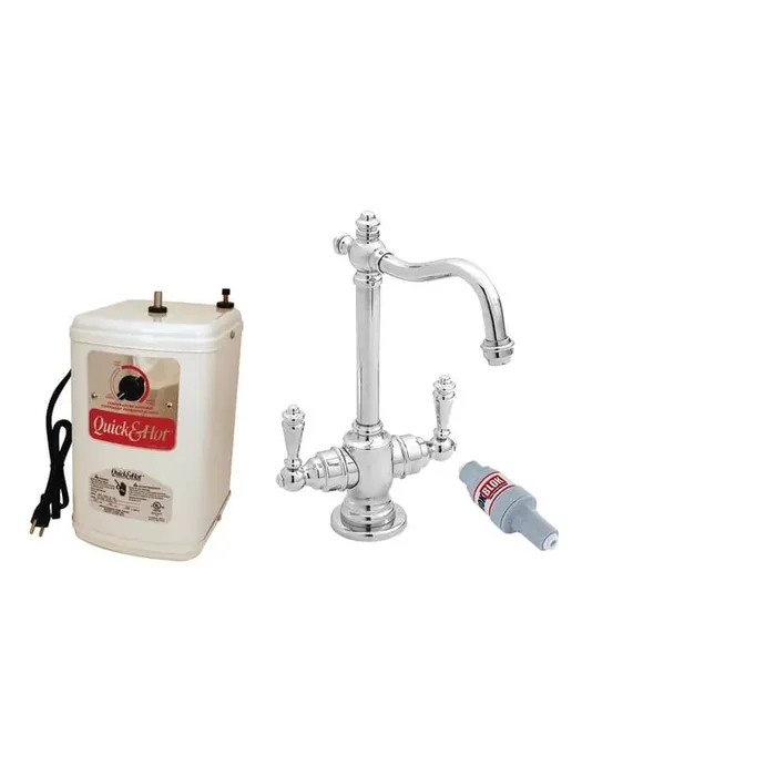 9 in. Victorian 2-Handle Hot and Cold Water Dispenser Faucet with Instant Heating Tank System, Polished Chrome