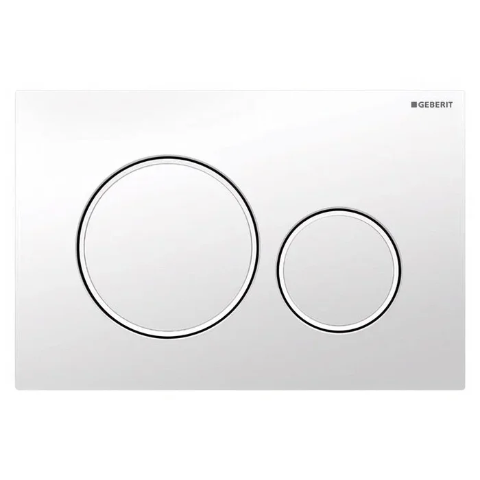 Actuator Plate Sigma20 Dual Flush Gloss White with Matte White Accent Plastic for Sigma Concealed Tanks 2×6 and 2×4 Installations