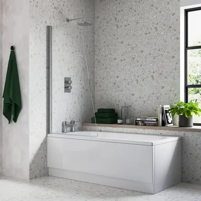 Ajax 1400mm Chrome Sail Bath Screen