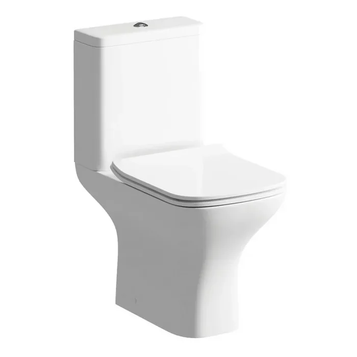 Ajax Binbrook Rimless Close Coupled Open Back WC and Soft Close Seat