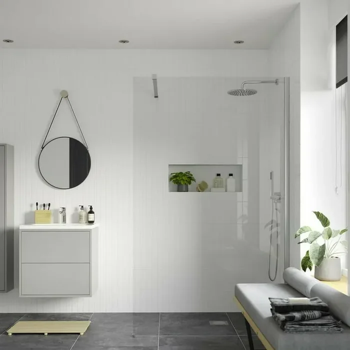 Ajax Reni 8mm Clear Glass 500mm Wetroom Panel in Chrome