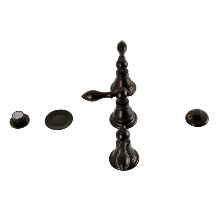 American Classic KB325ACL Three-Handle Deck Mount Vertical Spray Bidet Faucet with Brass Pop-Up, Oil Rubbed Bronze