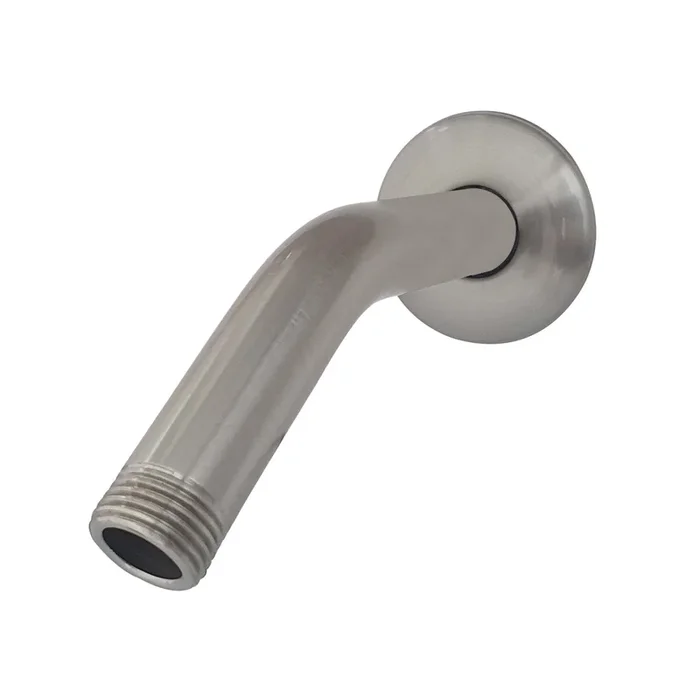 AquaElements K155K8 6-Inch Shower Arm with Round Flange, Brushed Nickel
