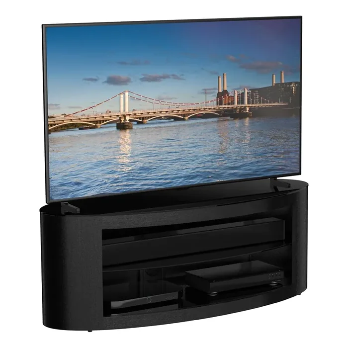 AVF Affinity Buckingham 1.1m Black Oval TV Stand, for TVs up to 55″