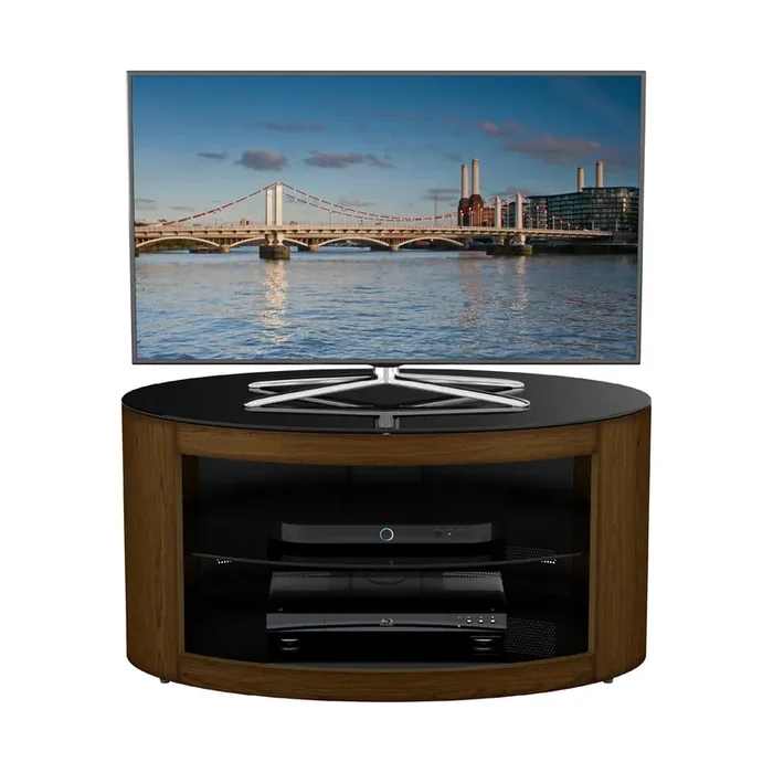 AVF Affinity Buckingham 80cm Walnut Oval TV Stand for TVs up to 40″