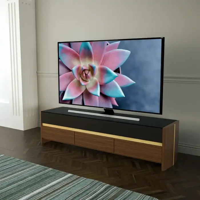 AVF Venturi 2m TV Stand – Walnut & Black