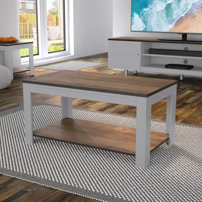 AVF Whitesands Coffee Table – Satin Grey & Wood