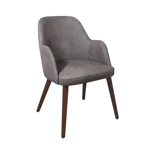 Aztec Armchair Faux Leather Steel Grey Vintage Elegance