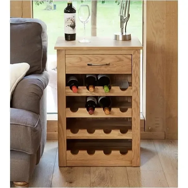 Baumhaus Mobel Oak Wine Rack Lamp Table (COR05A)