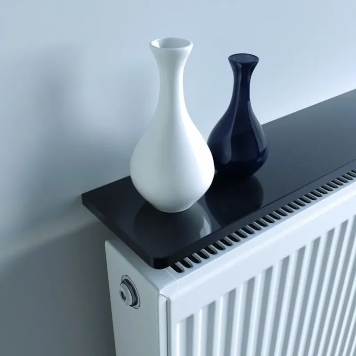 Black Radiator Shelf Rounded Edges 90x15x1.8cm (36″x6″)