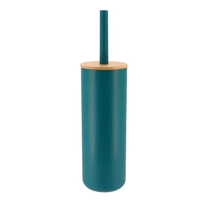 Blue Toilet Brush and Holder Set Padang with Bamboo Top – Stylish Bathroom Cleaning Solution for Modern Homes