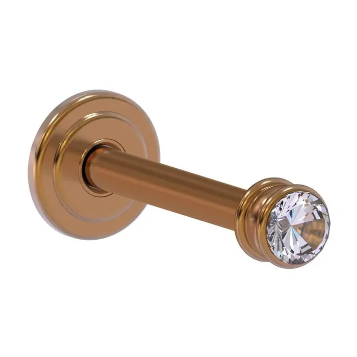 Carolina Crystal Collection 3.75 in. Retractable Wall Hook in Brushed Bronze Brass Closet Rod