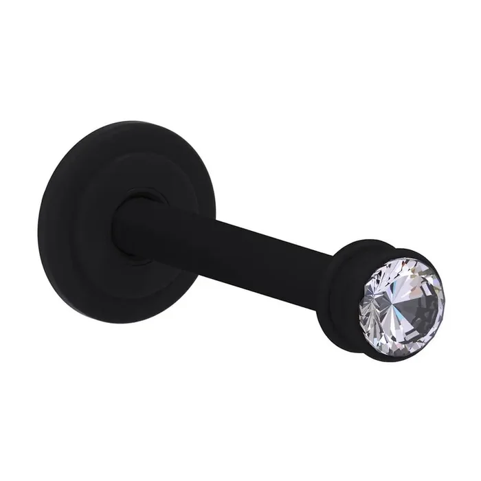 Carolina Crystal Collection 3.75 in. Retractable Wall Hook in Matte Black Brass Closet Rod