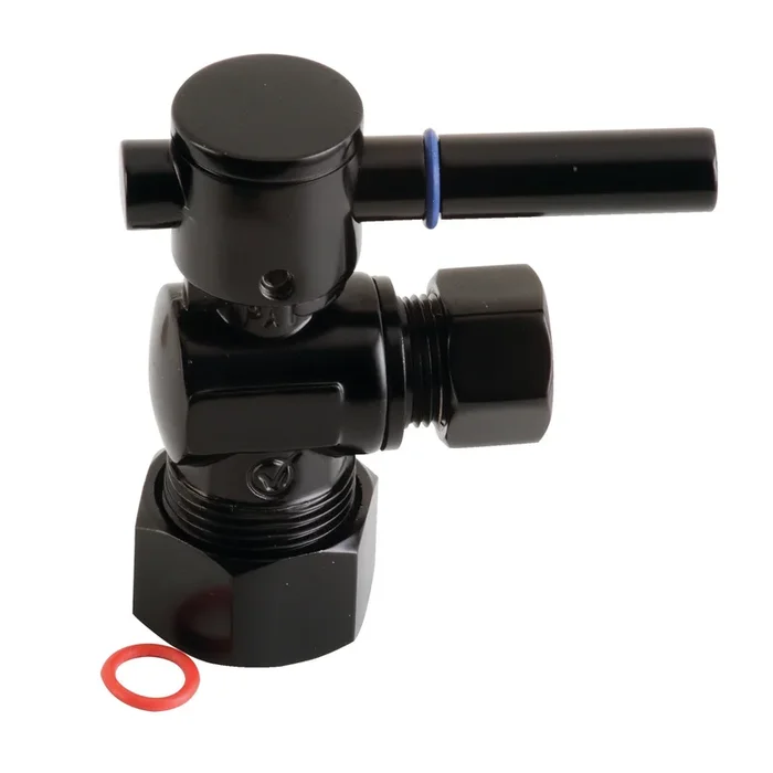 Concord CC53300DL 5/8-Inch O.D. Comp x 3/8-Inch O.D. Comp Quarter-Turn Angle Shut-Off Valve, Matte Black