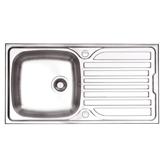 Contemporary Stainless Steel Single Bowl Sink with drainer – 500 x 965mm