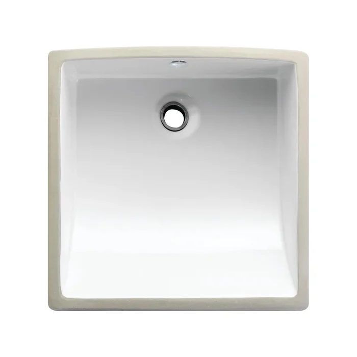 Cove LB18187 17-1/8 Inch Ceramic Square Undermount Bathroom Sink, White