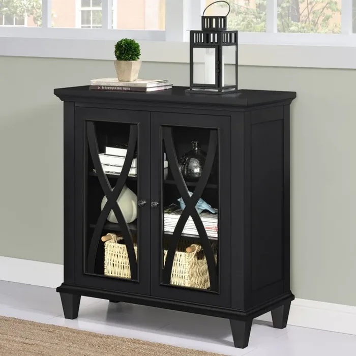 Dorel Home Ellington Range Accent Cabinet in Black