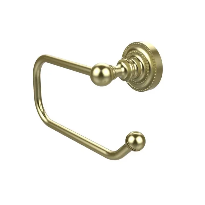Dottingham Collection European Style Single Post Toilet Paper Holder in Satin Brass