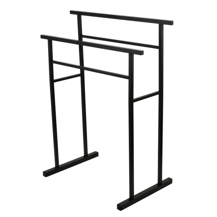 Edenscape SCC8240 32-Inch Freestanding Pedestal 4-Tier Towel Rack, Matte Black