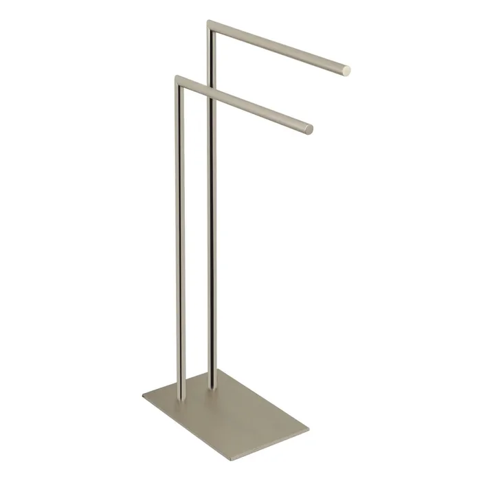 Edenscape SCC8328 31-3/4 Inch Freestanding Pedestal 2-Tier Towel Rack, Brushed Nickel