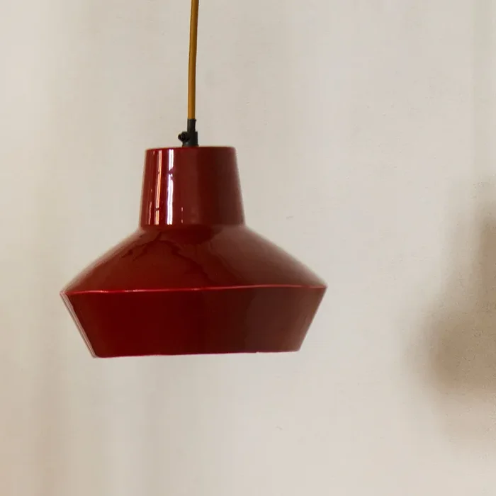 Enamel Ceiling Lamp – Maroon