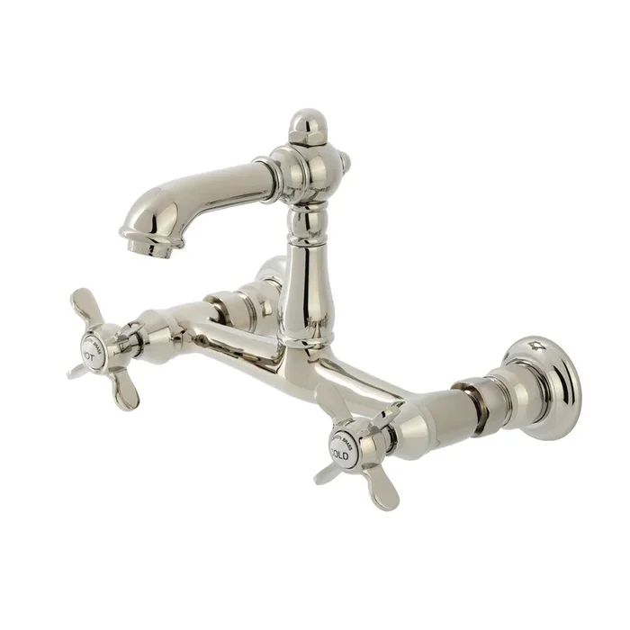 Essex KS7256BEX Double-Handle 2-Hole Wall Mount Bathroom Faucet, Polished Nickel