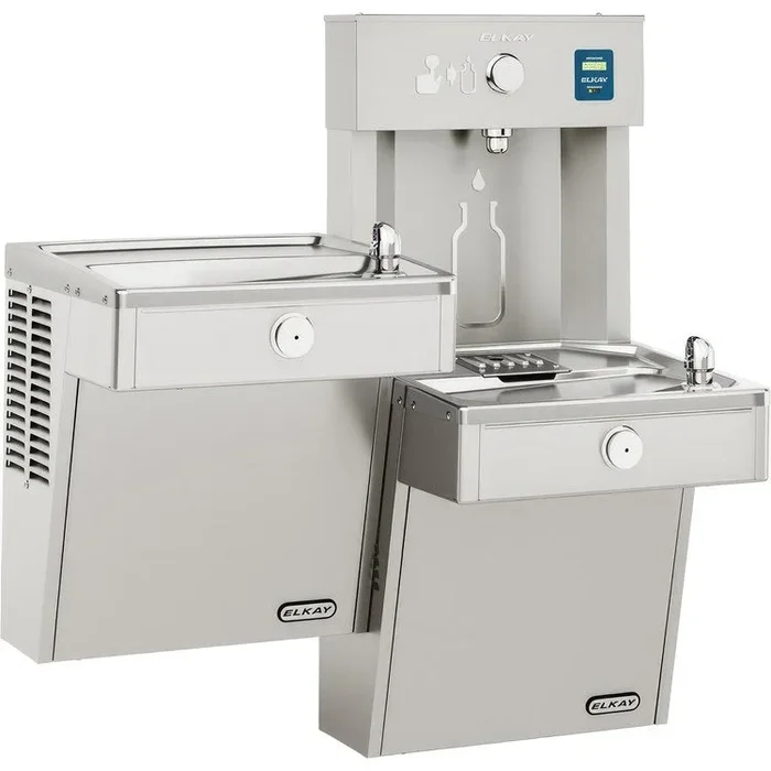 EZH2O Vandal-Resistant Bottle Filling Station with Bi-Level Refrigerated Cooler/Filter