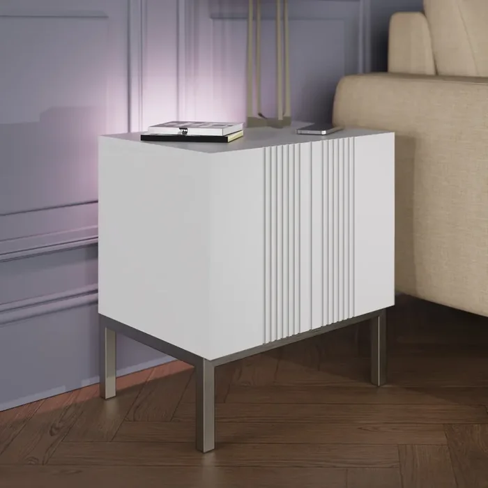 Frank Olsen Iona White Lamp Table with Mood Lighting