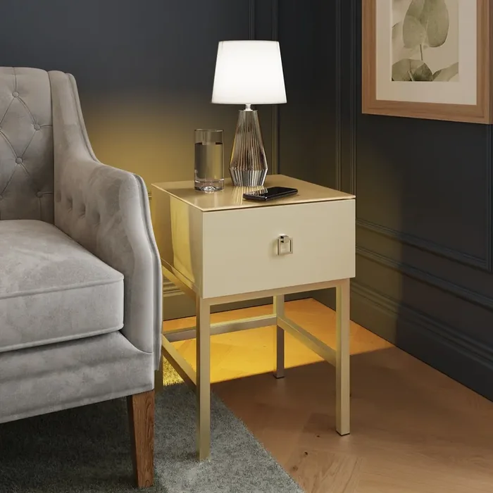 Frank Olsen LYRA Lamp Table Antique White 900mm