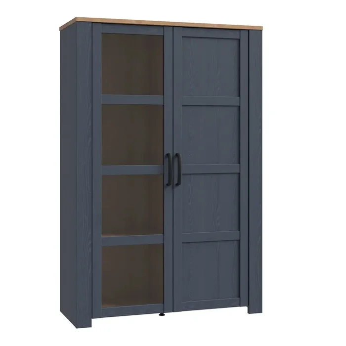 Furniture To Go Bohol 2 Door Display Cabinet in Riviera Oak/Navy