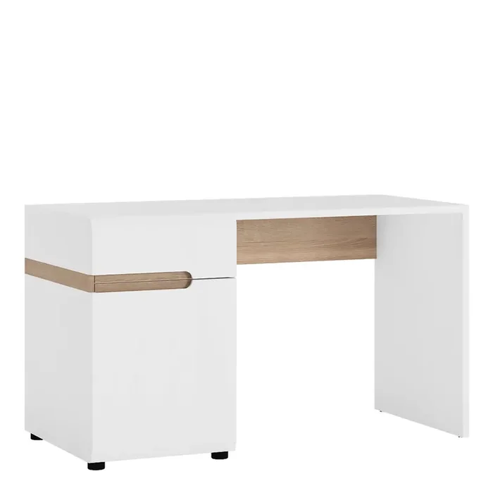 Furniture To Go Chelsea Bedroom Desk/Dressing Table in White with a Truffle Oak Trim