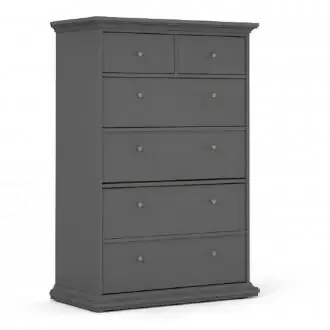 Furniture To Go Paris 6-Drawer Chest in Matt Grey (70176718IGIG)