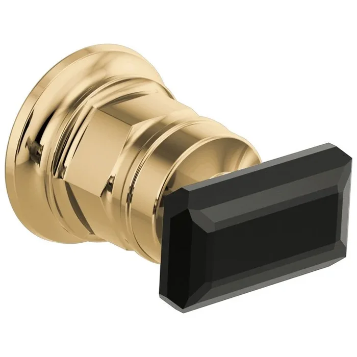 Handle Kit Invari Zinc 2 Crystal Knob Brilliance Polished Gold/Black Crystal for Wall Mount Lavatory