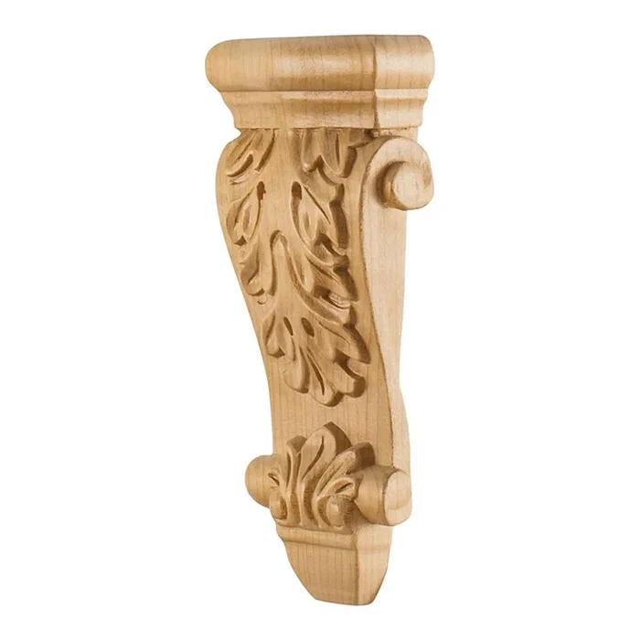 Hardware Resources 3-5/8″ x 1-1/2″ x 8″ Oak Low Profile Acanthus Corbel