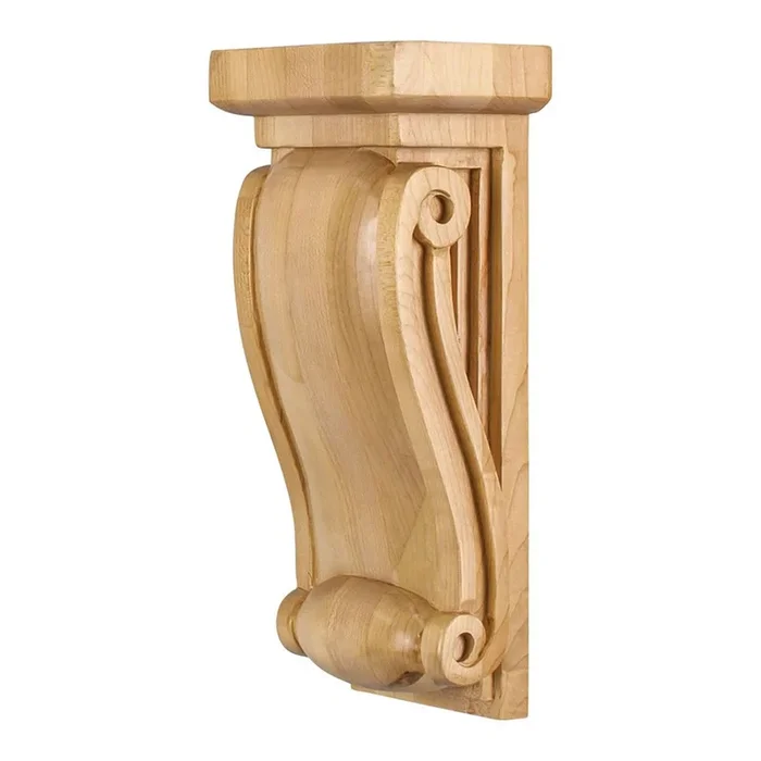 Hardware Resources 4-1/2″ x 3″ x 10″ Rubberwood Neo Gothic Corbel