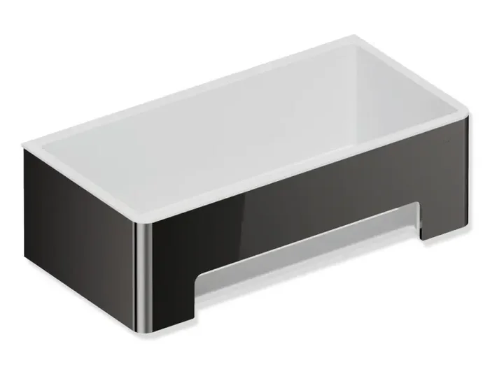 HEWI Metallics Rectangular Shower Basket – Glossy Black Chrome