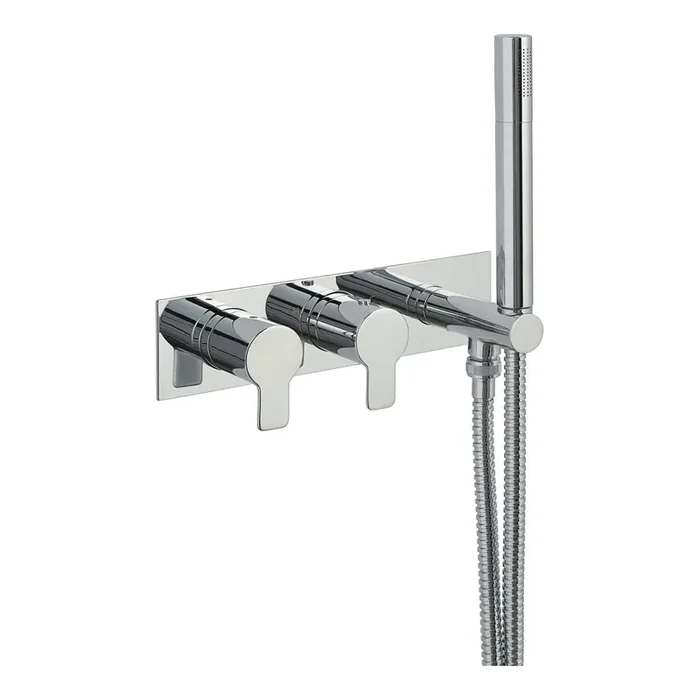 JTP Amore 2 Outlets Thermostatic Concealed Shower Valve & Attached Handset Chrome