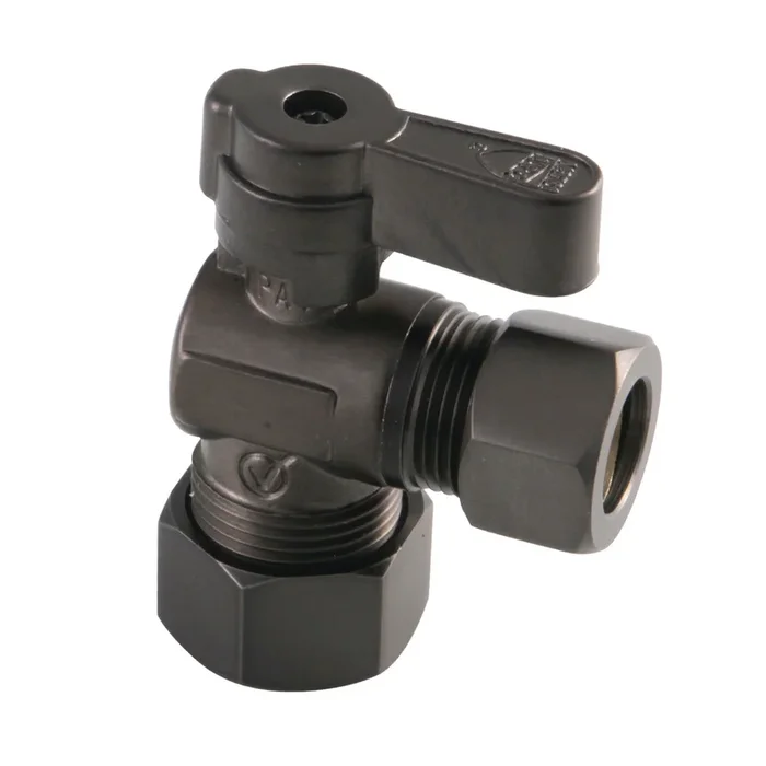 KF5440ORB 5/8-Inch O.D. Comp x 1/2-Inch O.D. Comp Quarter-Turn Angle Shut-Off Valve, Oil Rubbed Bronze