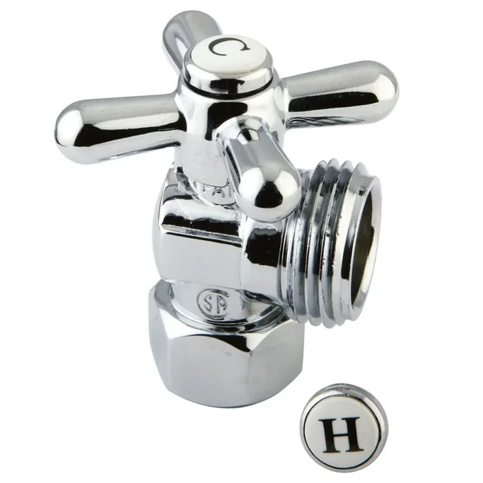 Kingston Brass English Vintage Angle Stop with 1/2″ IPS x 3/4″ Hose Thread