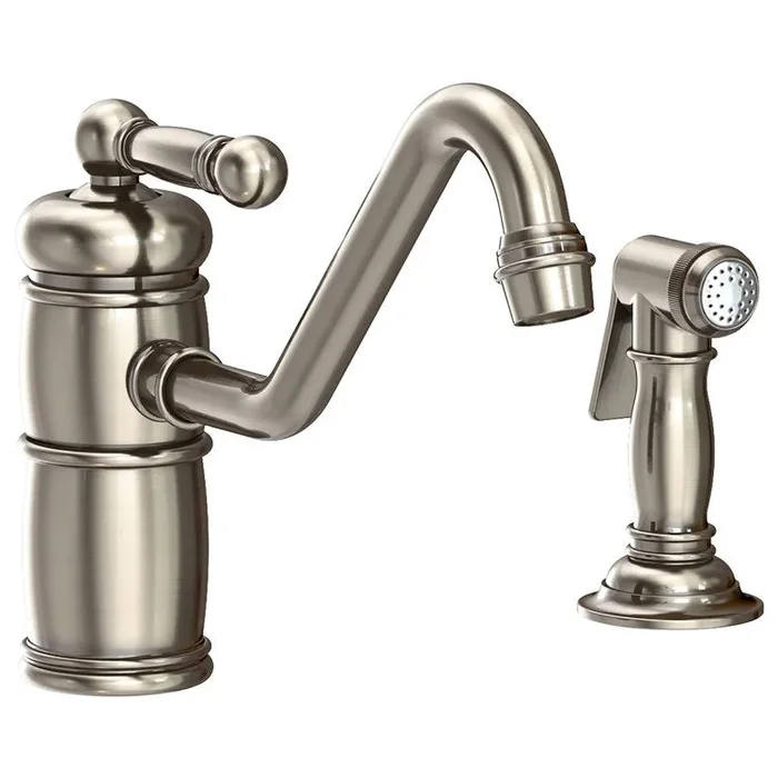 Kitchen Faucet Nadya 1 Lever ADA Antique Nickel Pull Out Sidespray Spout Height 5-11/16 Inch Spout Reach 9-11/16 Inch 1.8 Gallons per Minute