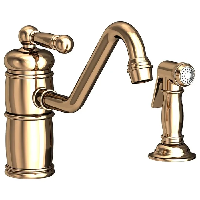 Kitchen Faucet Nadya 1 Lever ADA French Gold PVD Pull Out Sidespray Spout Height 5-11/16 Inch Spout Reach 9-11/16 Inch 1.8 Gallons per Minute