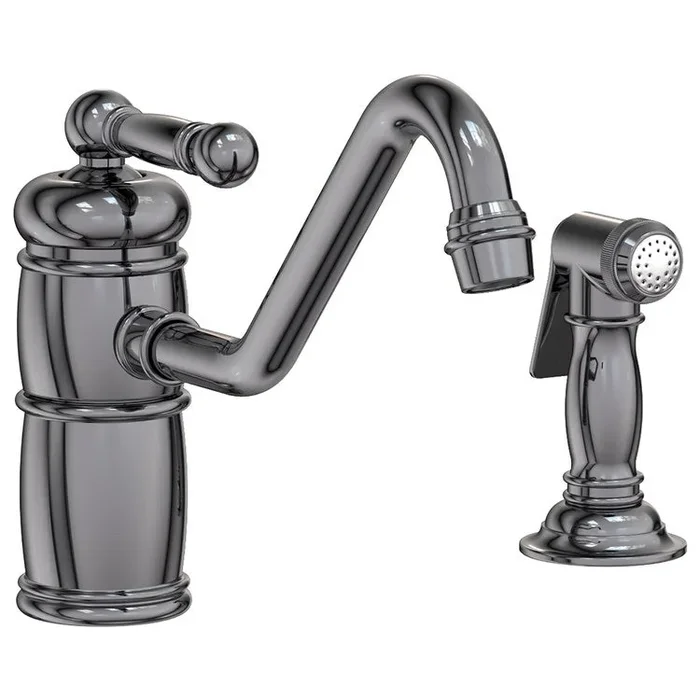 Kitchen Faucet Nadya 1 Lever ADA Midnight Chrome Pull Out Sidespray Spout Height 5-11/16 Inch Spout Reach 9-11/16 Inch 1.8 Gallons per Minute