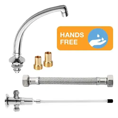 Knee Operated Tap Set with Washroom Swivel Spout