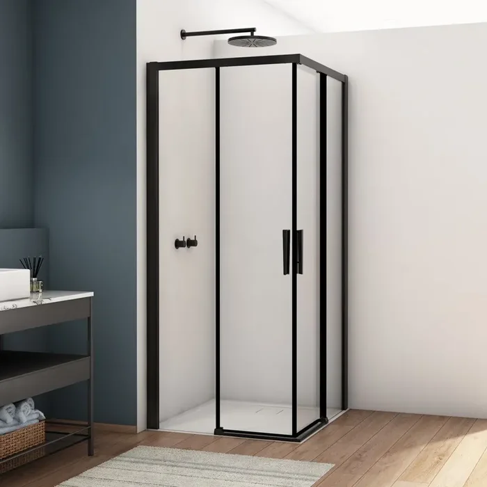 Kudos Divera 800 x 800mm Matt Black Corner Entry Shower Enclosure