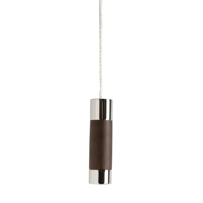 Miller Classic Chrome and Solid Dark Oak Cylindrical Light Pull